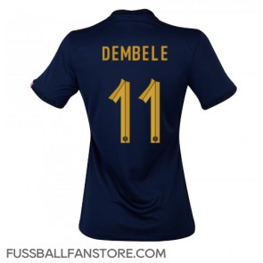 Frankreich Ousmane Dembele #11 Replik Heimtrikot Damen WM 2022 Kurzarm